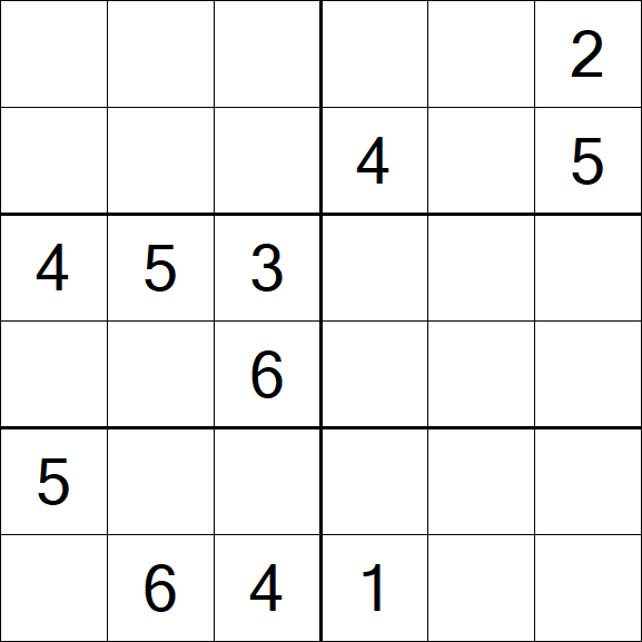 Sudoku 6x6 - Hard