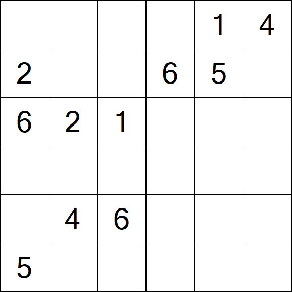 Sudoku 6x6 - Hard