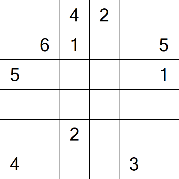 Sudoku 6x6 - Difficile
