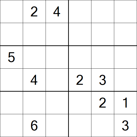Sudoku 6x6 - Difficile