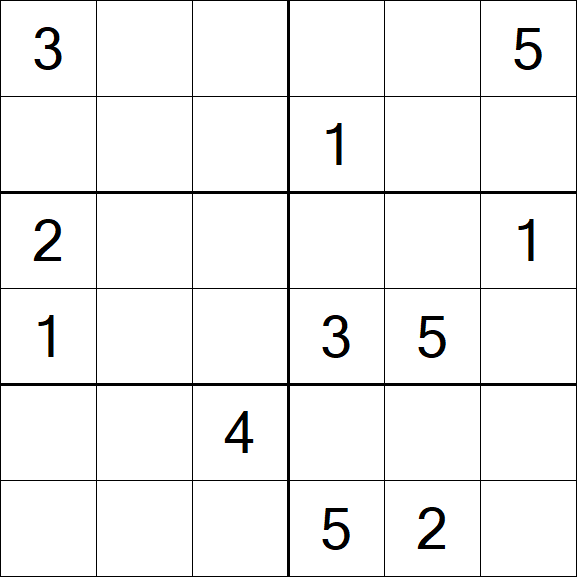 Sudoku 6x6 - Hard