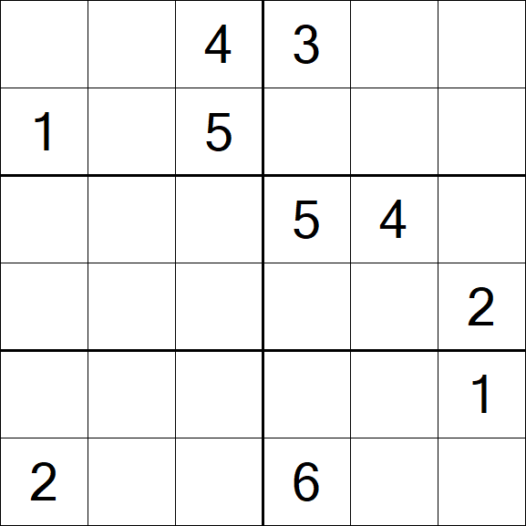 Sudoku 6x6 - Hard