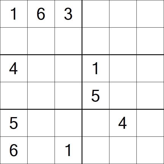 Sudoku 6x6 - Hard
