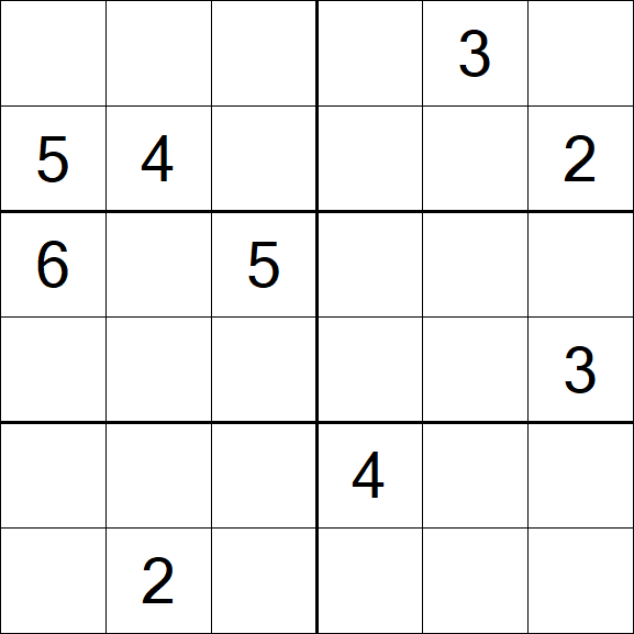 Sudoku 6x6 - Difficile