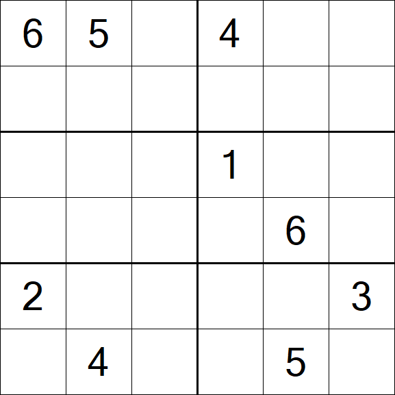 Sudoku 6x6 - Difficile