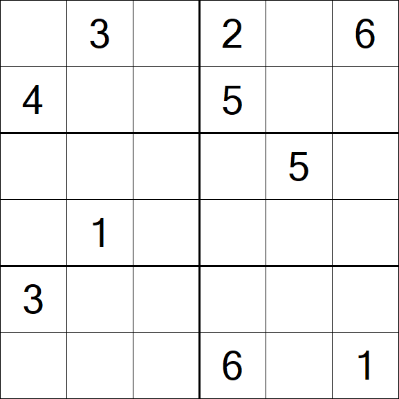 Sudoku 6x6 - Difficile
