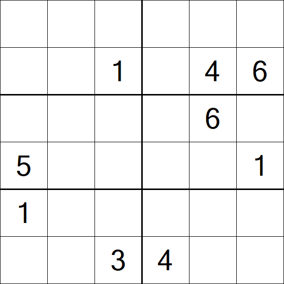 Sudoku 6x6 - Hard