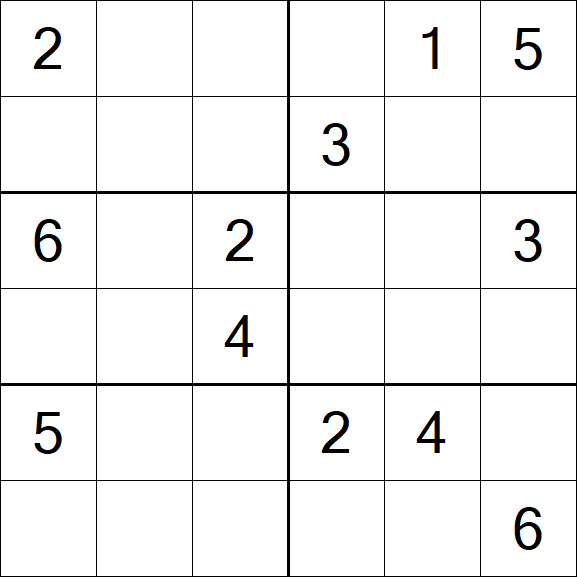 Sudoku 6x6 - Hard