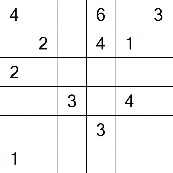 Sudoku 6x6 - Difícil