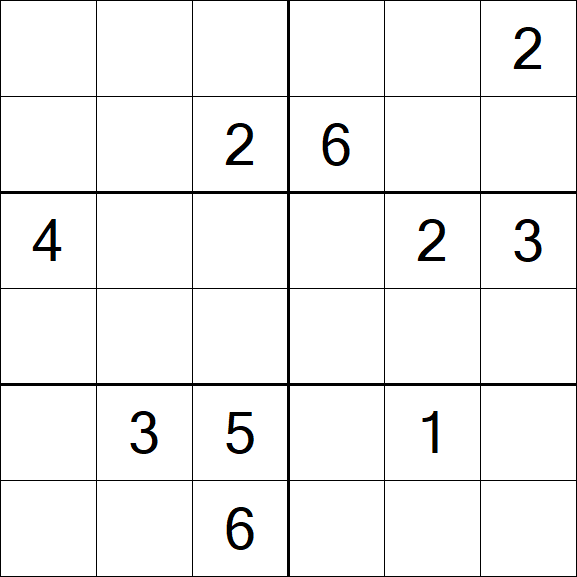 Sudoku 6x6 - Difícil
