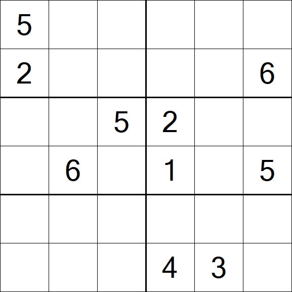 Sudoku 6x6 - Hard