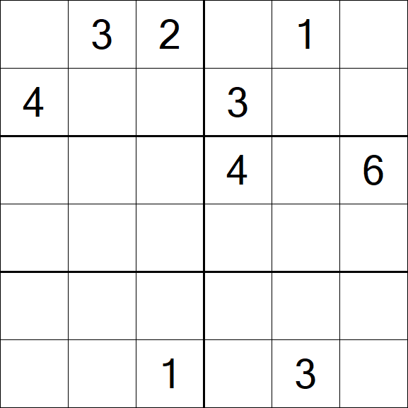 Sudoku 6x6 - Hard