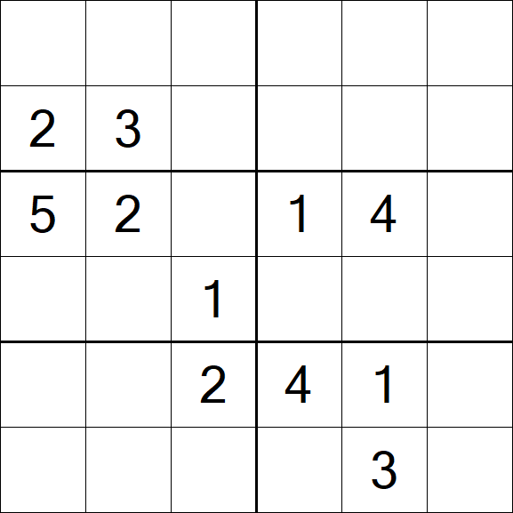 Sudoku 6x6 - Hard