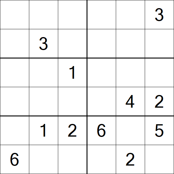 Sudoku 6x6 - Difficile