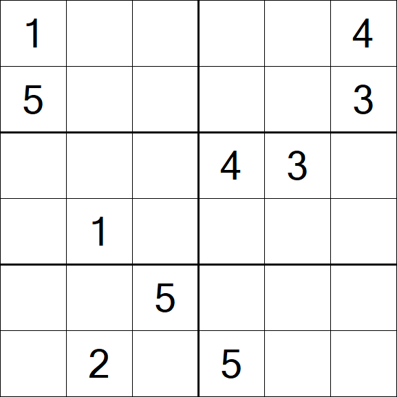 Sudoku 6x6 - Difficile
