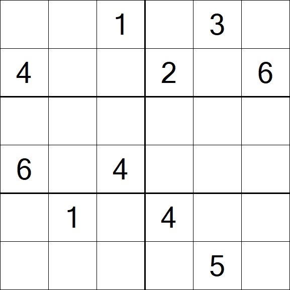 Sudoku 6x6 - Hard