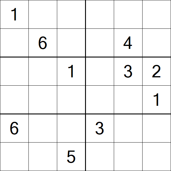 Sudoku 6x6 - Hard