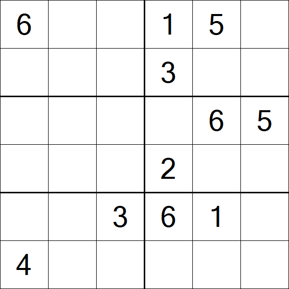 Sudoku 6x6 - Hard