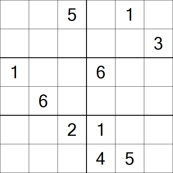 Sudoku 6x6 - Hard