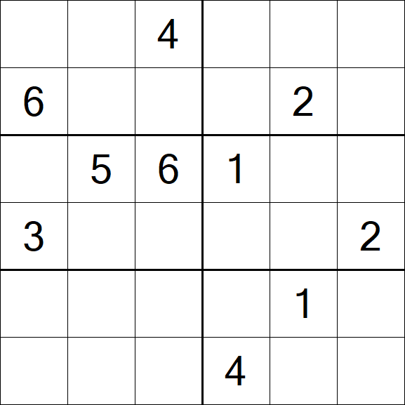Sudoku 6x6 - Hard