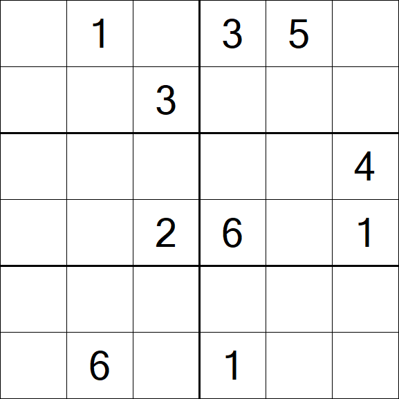 Sudoku 6x6 - Hard