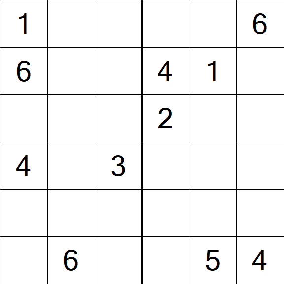 Sudoku 6x6 - Hard