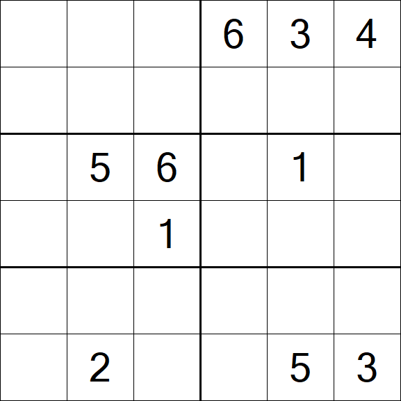 Sudoku 6x6 - Difficile