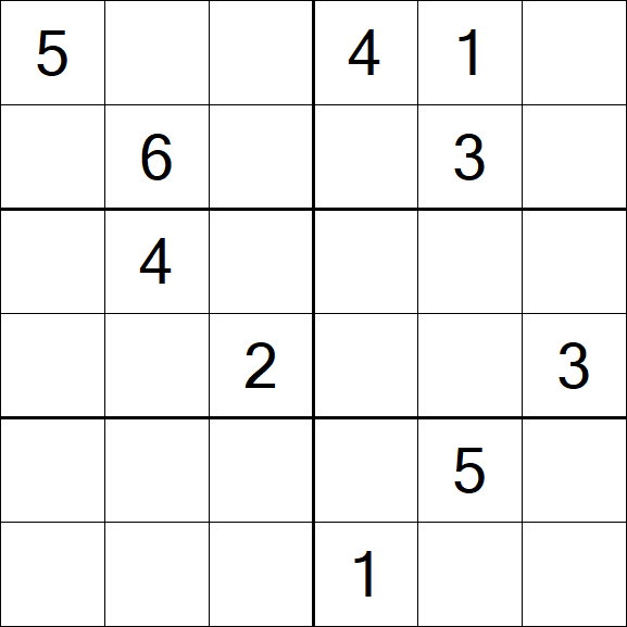 Sudoku 6x6 - Difficile