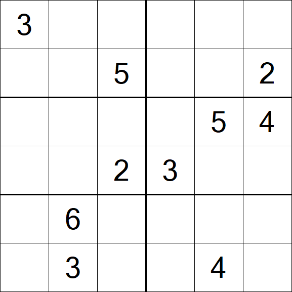 Sudoku 6x6 - Difficile
