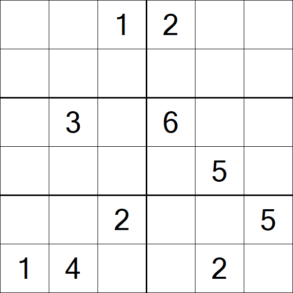 Sudoku 6x6 - Hard