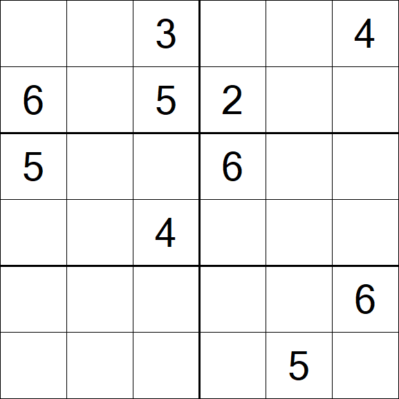 Sudoku 6x6 - Difficile
