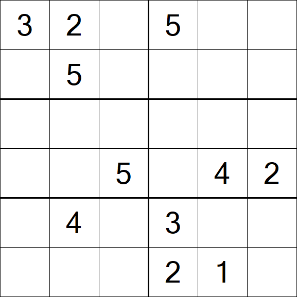 Sudoku 6x6 - Difficile