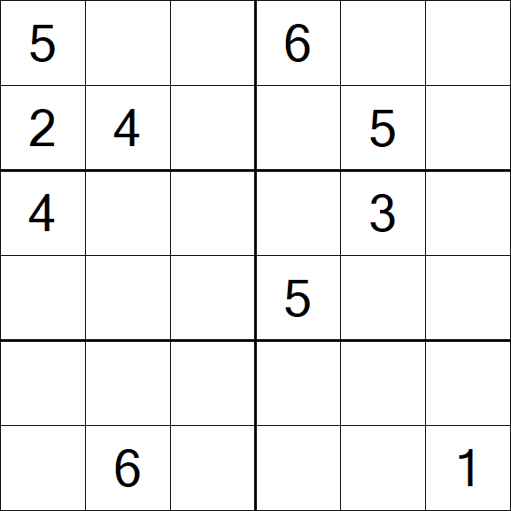 Sudoku 6x6 - Difficile