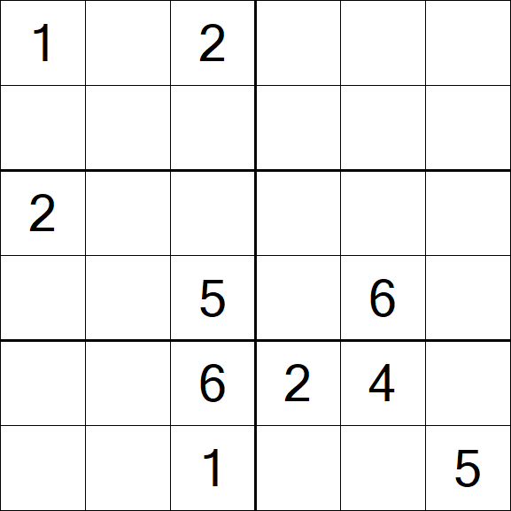 Sudoku 6x6 - Schwierig