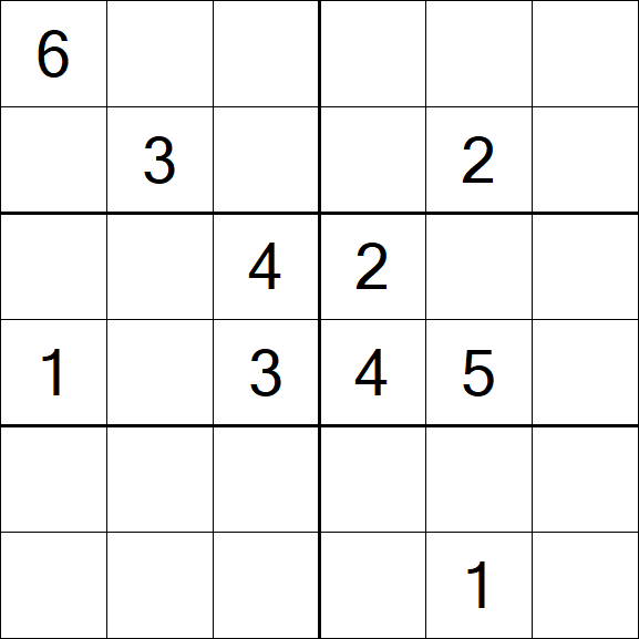Sudoku 6x6 - Schwierig