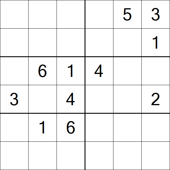 Sudoku 6x6 - Schwierig