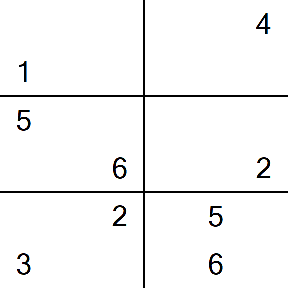 Sudoku 6x6 - Schwierig