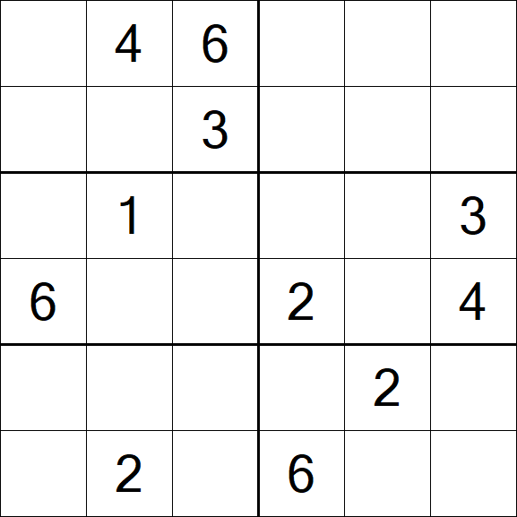 Sudoku 6x6 - Schwierig