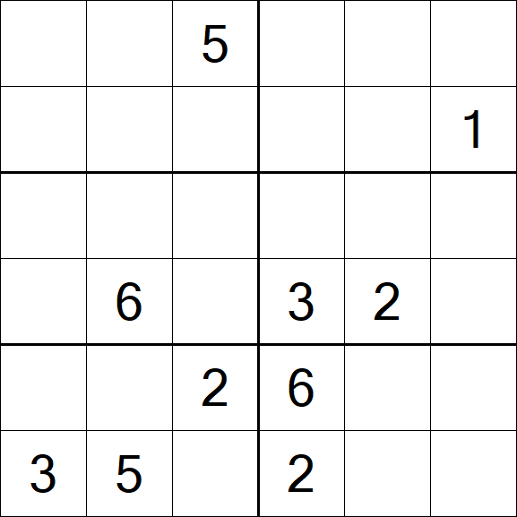 Sudoku 6x6 - Schwierig