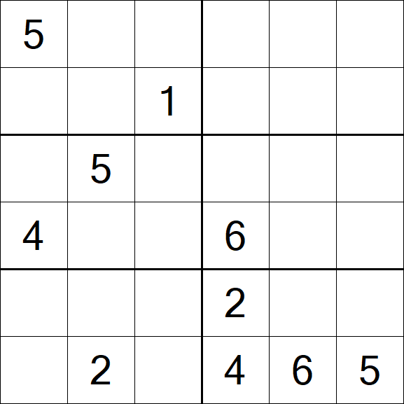 Sudoku 6x6 - Schwierig