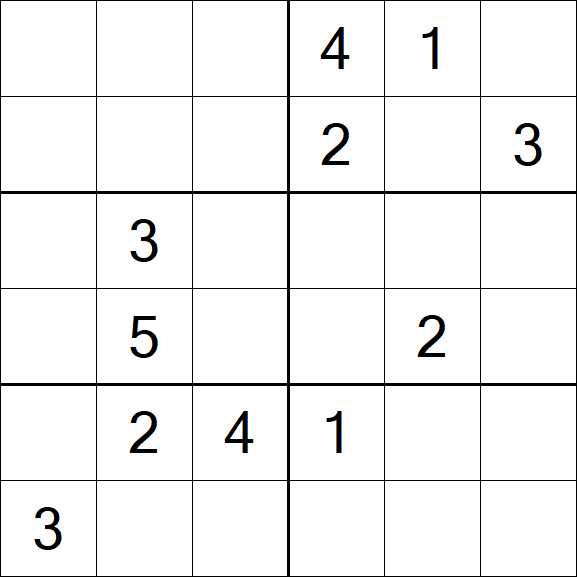 Sudoku 6x6 - Schwierig