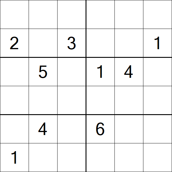 Sudoku 6x6 - Hard