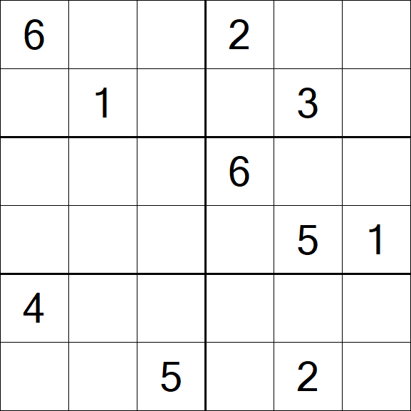 Sudoku 6x6 - Hard