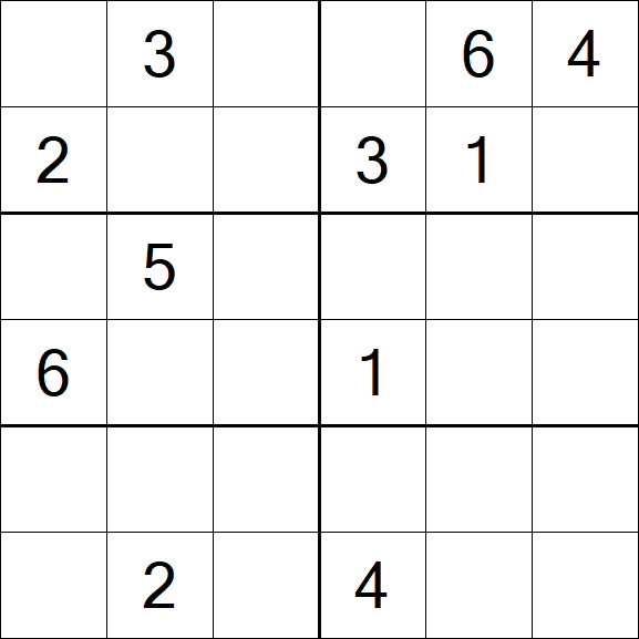Sudoku 6x6 - Difícil