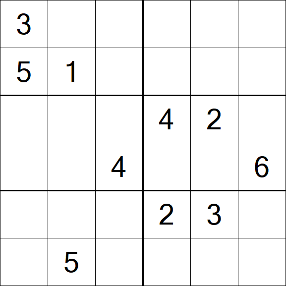 Sudoku 6x6 - Difícil