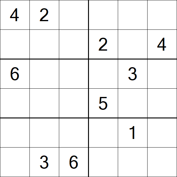Sudoku 6x6 - Difícil