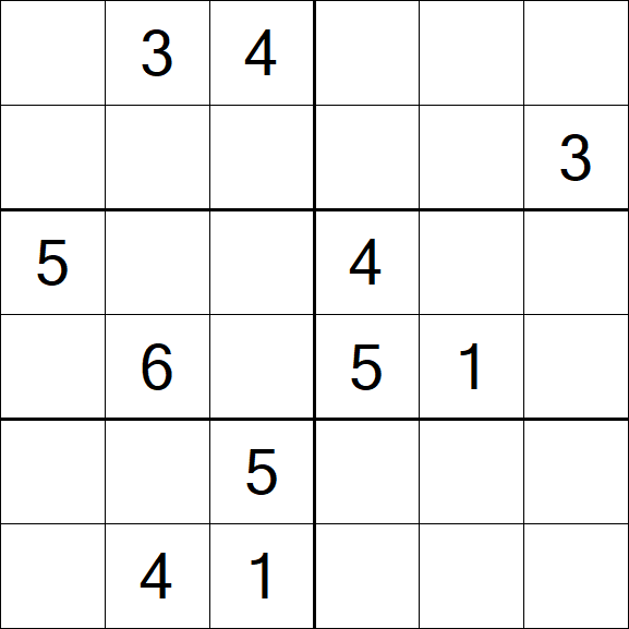 Sudoku 6x6 - Difícil