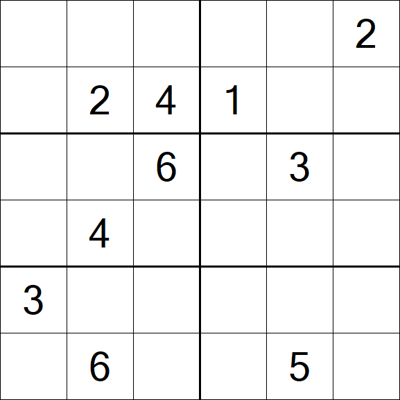 Sudoku 6x6 - Difícil