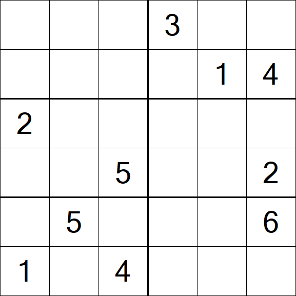 Sudoku 6x6 - Difícil