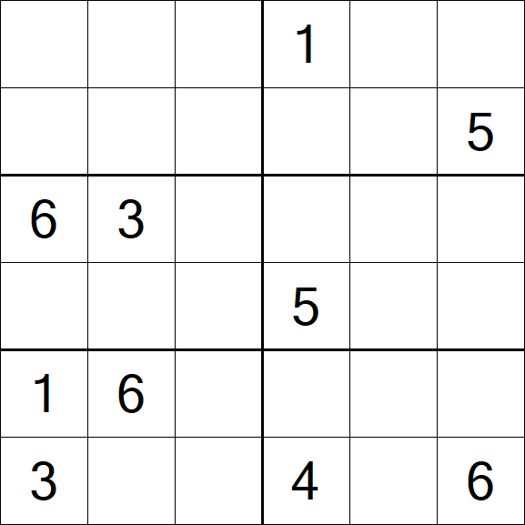 Sudoku 6x6 - Difícil